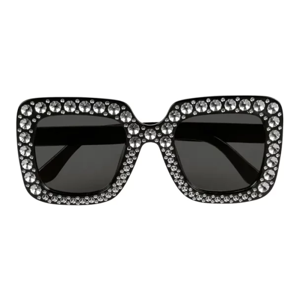 Accessoires de fêtes, lunettes, blingbling noir