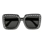Accessoires de fêtes, lunettes, blingbling noir