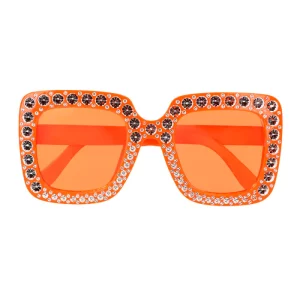 Accessoires de fêtes, lunettes, blingbling orange