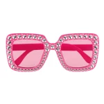 Accessoires de fêtes, lunettes, blingbling rose