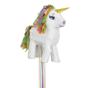 Anniversaire, pinatas, licorne blanche