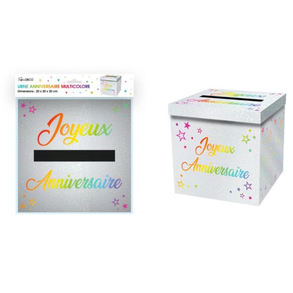 Anniversaire adulte, tirelire, multicolore