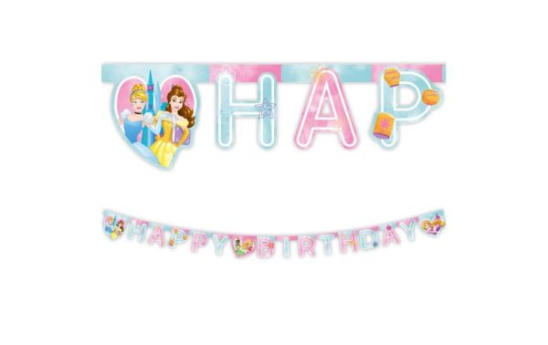 Anniversaire enfant, Princesse Disney, guirlande happy birthday