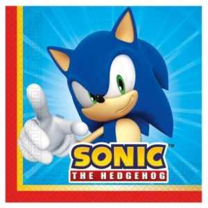 Anniversaire enfant, sonic, serviettes