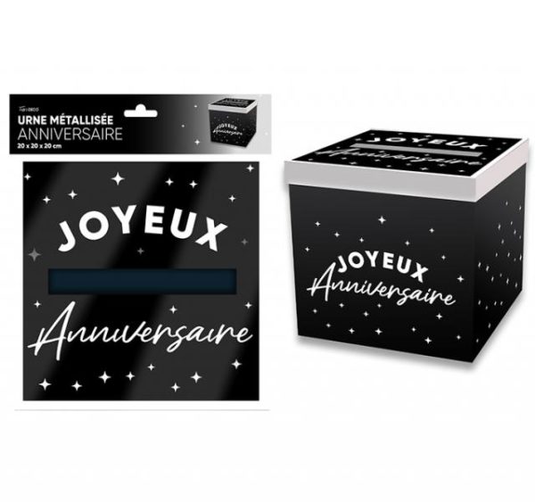 ARTICLES DE FETE-ANNIVERSAIRE-ANNIVERSAIRE NOIR-URNE ANNIVERSAIRE