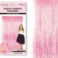 ARTICLES-DE-FETE-ANNIVERSAIRE-RIDEAU A FRANGES BLEU ANNIVERSAIRE ROSE-ANNIVERSAIRE-ROSE
