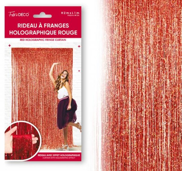ARTICLES-DE-FETE-ANNIVERSAIRE-RIDEAU A FRANGES BLEU ANNIVERSAIRE ROUGE-ANNIVERSAIRE-ROUGE