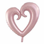 Ballons aluminium, coeur, rose gold