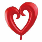Ballons aluminium, cœur, rouge