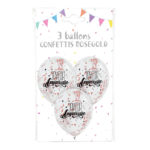 Ballons et hélium, ballons confettis, joyeux anniversaire, rose gold