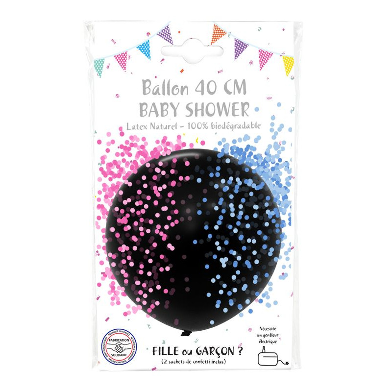 Ballons latex, baby shower, confettis
