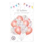 Ballons latex, ballons a confettis, rose gold