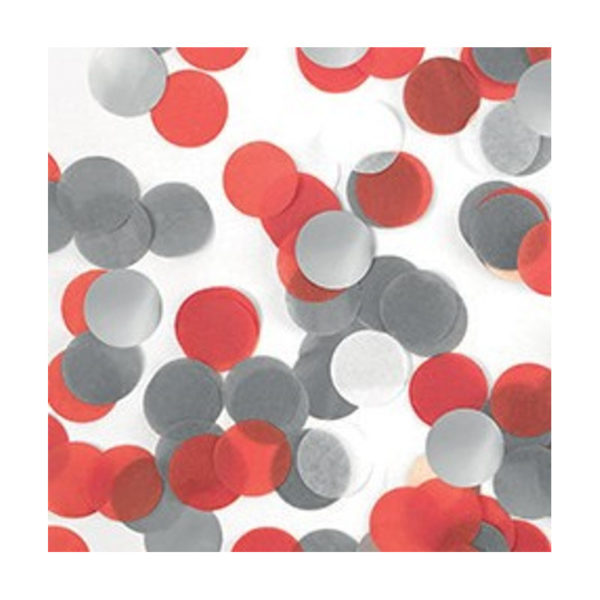 Décoration, confettis, gris rouge, assortiment