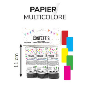 Décoration de salle, canons à confettis, 11 cm, multicolore