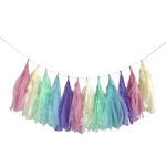 Décoration de salle, guirlande, tassels, pastel