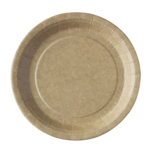 Décoration de table, assiettes, kraft, biodégradable, 18 cm