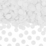 Décoration de table, confettis, blanc