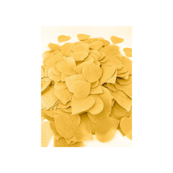 Décoration de table, confettis, cœurs, jaune