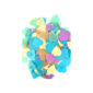Décoration de table, confettis, cœurs, pastel