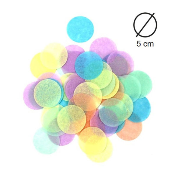Décoration de table, confettis, rond, pastel