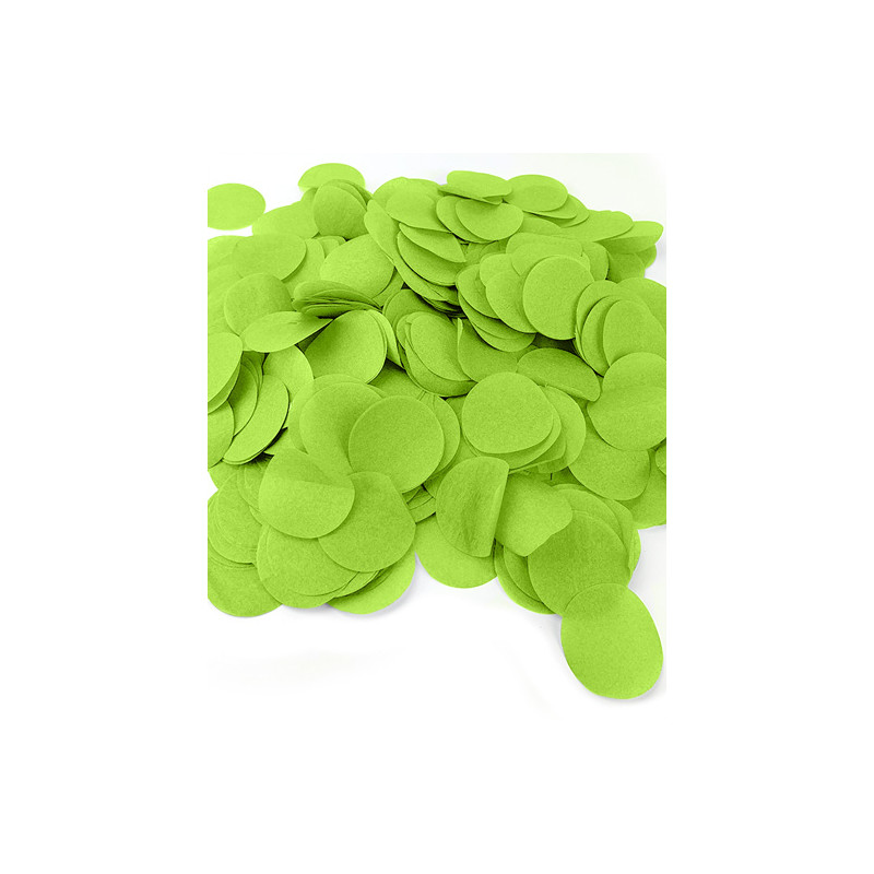 Décoration de table, confettis, rond, vert pomme