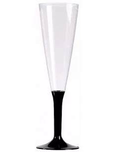 Décoration de table, flûte à champagne, noires