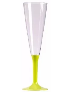Décoration de table, flûte à champagne, vert anis