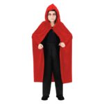 Accessoires de fêtes, capes, enfant, velours, rouge, 120 cm