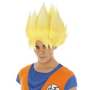 Accessoires de fêtes, perruques, goku saiyan, blond
