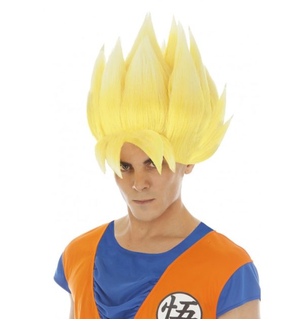 Accessoires de fêtes, perruques, goku saiyan, blond