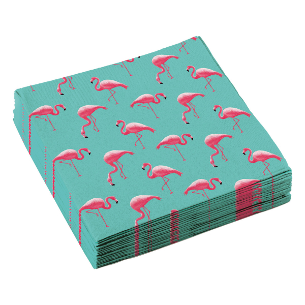 Anniversaire adulte, Flamant rose, serviettes