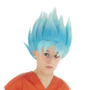 Anniversaire enfant, dragon ball z, perruque, bleu