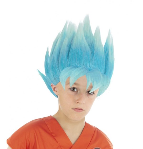 Anniversaire enfant, dragon ball z, perruque, bleu