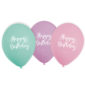 Ballons latex, happy birthday, pastel