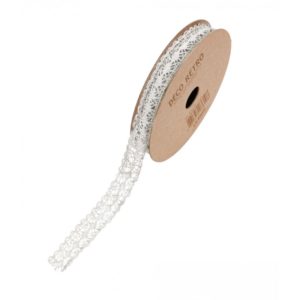 Décoration, ruban, dentelle, blanc, 2 m, 1 cm