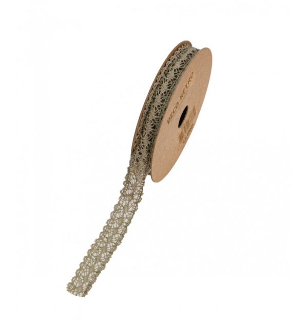 Décoration, ruban, dentelle, taupe, 2 mètres
