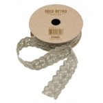 Décoration, ruban, dentelle, taupe, 2 m, 2 cm