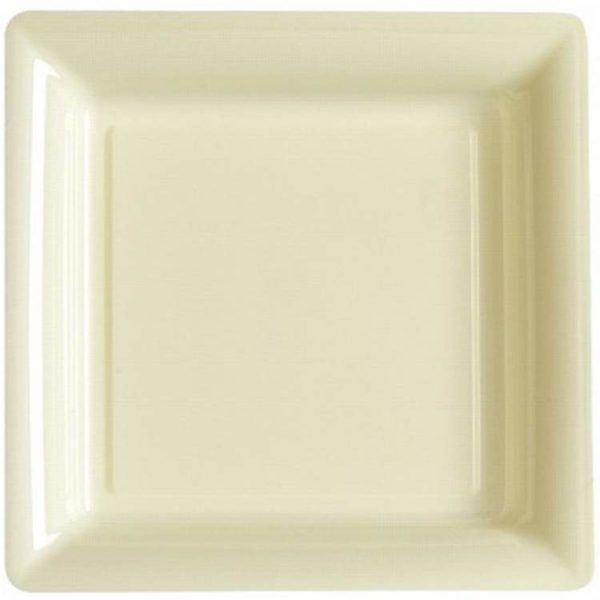 Décoration de table, assiettes, réutilisables, ivoire