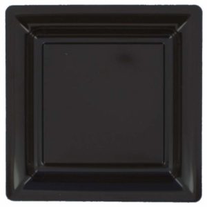 Décoration de table, assiettes, réutilisables, noir