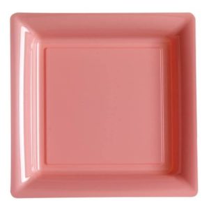 Décoration de table, assiettes, réutilisables, rose pastel
