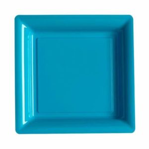 Décoration de table, assiettes, réutilisables, turquoise