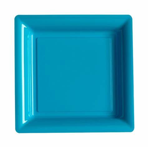 Décoration de table, assiettes, réutilisables, turquoise
