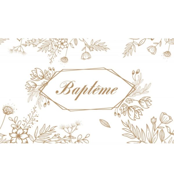 Décoration de table, chemin de table, bapteme, fleuri
