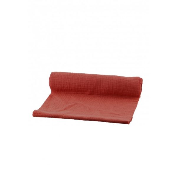 Décoration de table, chemin de table, gaufré, terracotta