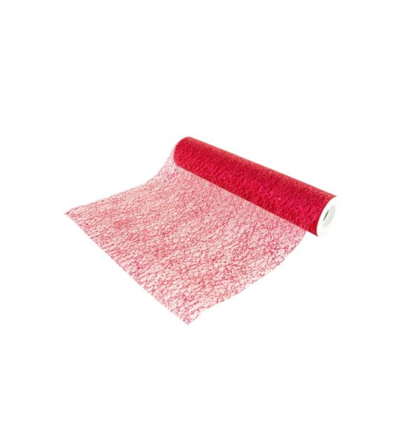 Décoration de table, chemin de table, glitter, rouge
