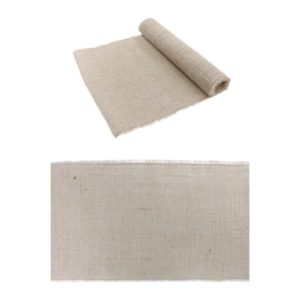 Décoration de table, chemin de table, jute, maille
