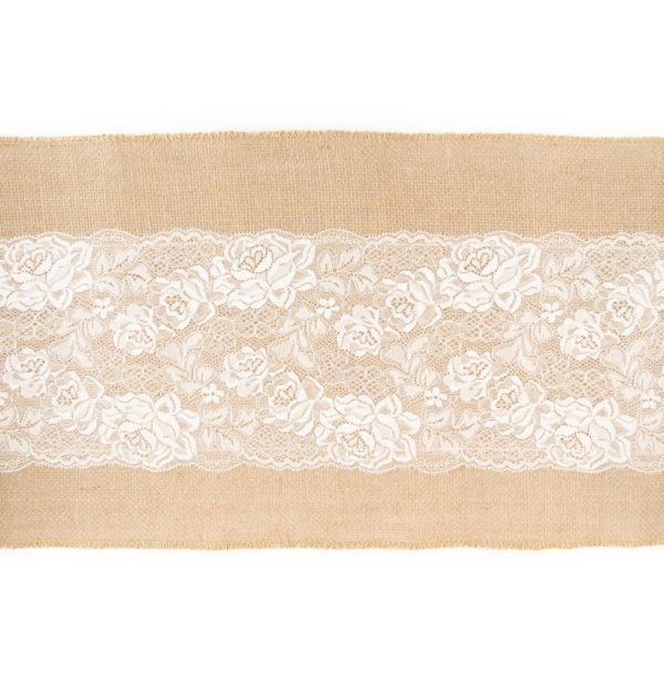 Décoration de table, chemin de table, jute, naturelle