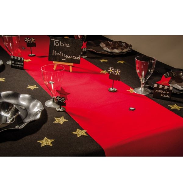 Décoration de table, chemin de table, tapis rouge