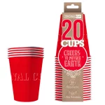 Décoration de table, gobelets, cups, rouge