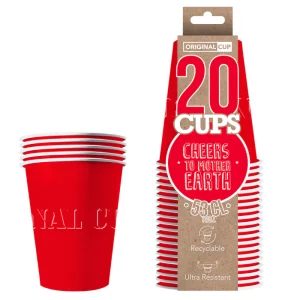 Décoration de table, gobelets, cups, rouge